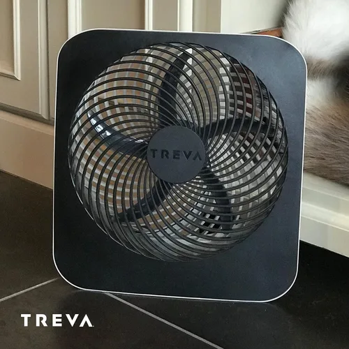 Vista 7 de Treva Ventilador portátil de batería de escritorio de 10 pulgadas, alimentado por batería y/o adaptador de CA, circulación de aire con 2 velocidades