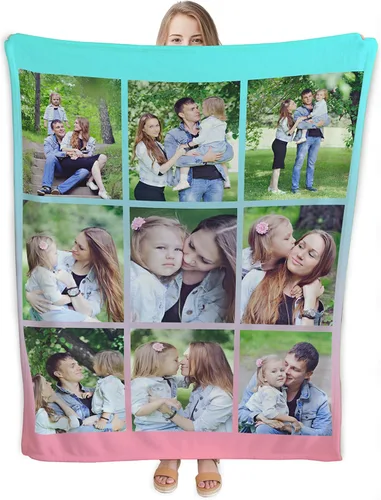 Vista 13 de Manta personalizada con foto y texto, mantas de franela personalizadas para subir cualquier foto, 30 x 40 pulgadas - 1 foto