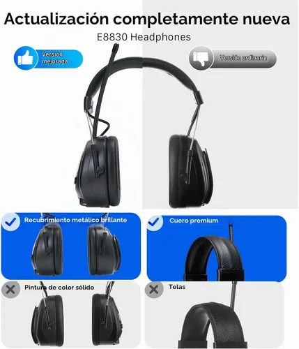 Vista 7 de Digital AM/FM Radio Hearing Protection Earmuffs, 25 dB NRR Radio Am Fm + Negro