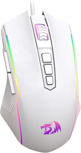 Vista 11 de Redragon Mouse para juegos, mouse para juegos con cable con retroiluminación RGB, DPI ajustable de 8000, mouse con 9 botones macro programables