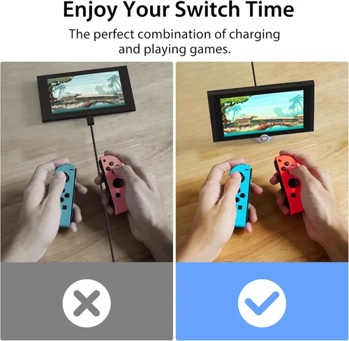 Vista 3 de Antank Pequeño soporte de carga compatible con Nintendo SwitchSwitch LiteSwitch OLED, bonita estación de muelle con puerto USB-C, soporte