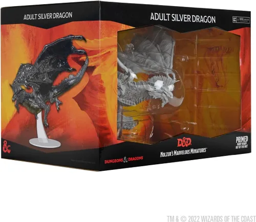 Vista 3 de Las maravillosas miniaturas de D&D Nolzur: Dragón plateado adulto