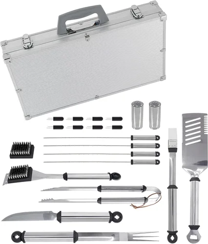 Vista 4 de Mr. Bar-B-Q 02066Y Silver Prestige Juego de herramientas de 21 piezas en estuche