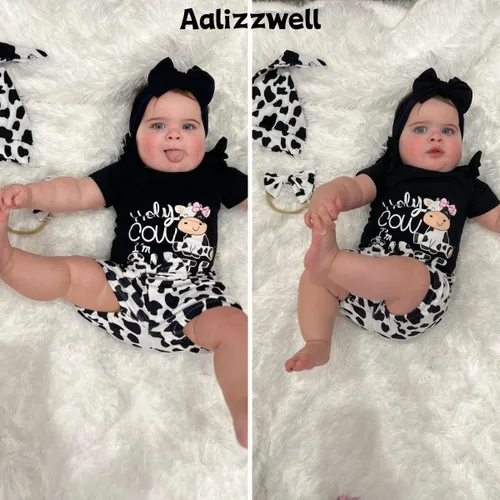 Vista 22 de Aalizzwell Conjunto de pantalones cortos para bebé recién nacido para el verano