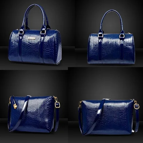 Vista 3 de Juego de 6 bolsas de mano para mujer, con asa superior, bolsa cruzada