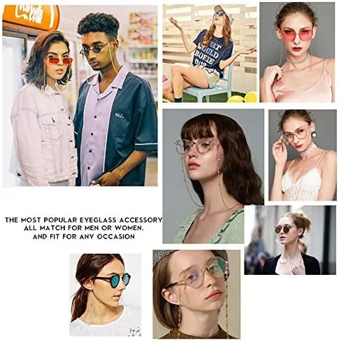 Vista 5 de Gracelife - Cordón de cadena para gafas de alta calidad con cuentas para collar y retenedor de gafas