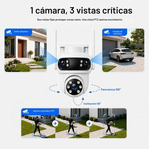 Vista 3 de CAMCAMP Triple-Lens Wireless Security Camera System Outdoor with 12 Views