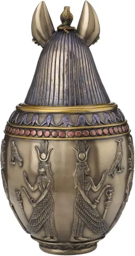 Vista 8 de Tarro canopic de urna conmemorativa de perro Anubis egipcio raro