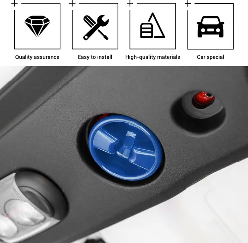 Vista 3 de Cubierta de tornillo de montaje en panel duro de techo rígido, accesorios interiores compatibles con Jeep Wrangler JK JKU 2007-2017, azul, 2