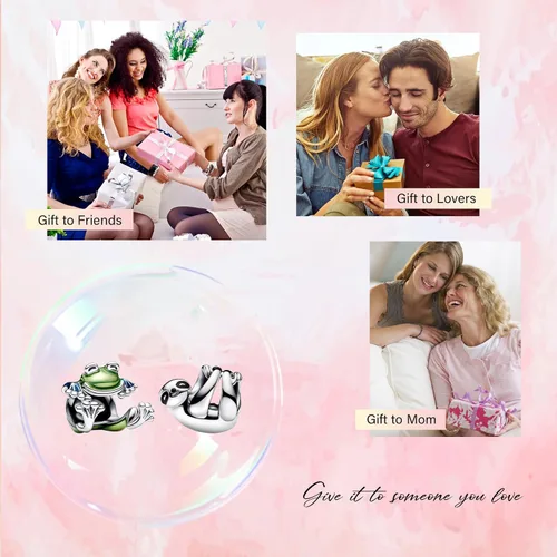 Vista 145 de Amufer S925 Charms for Women, compatible with Pandora Bracelets and Necklaces, Jewelry Gift