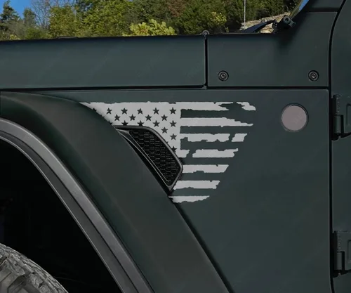 Vista 7 de Calcomanías de ventilación de guardabarros desgastadas compatibles con Jeep Wrangler Gladiator Rubicon JL JT 2018-2026 (2 colores negro mate/4 azul)