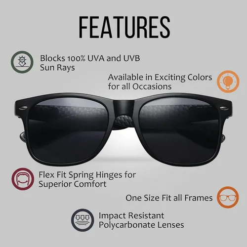 Vista 3 de Wholesale Bulk Unisex 80's Retro 100% UV Sunglasses for Adults - 10 Pack - wFlex Hinges
