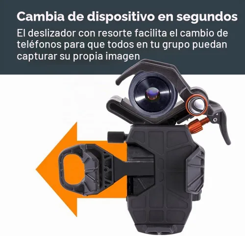 Vista 9 de Celestron – NexYZ DX – Adaptador universal para smartphone para telescopio, binoculares y miras de detección – Alineación de precisión de 3 ejes