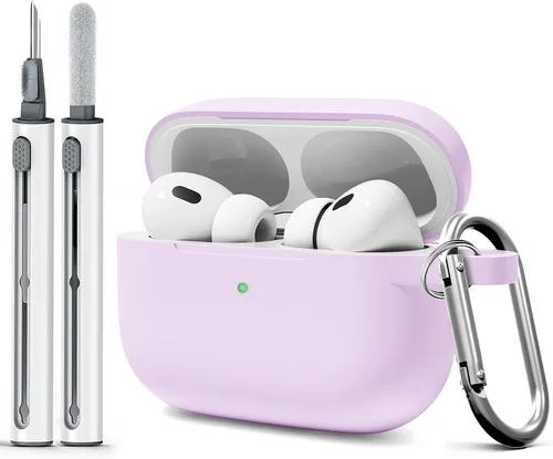 Vista 15 de Funda para AirPods Pro con kit de limpieza, funda de silicona suave para Apple AirPod Pro de 1ª/2ª generación, accesorios de funda AirPods Pro/Pro 2