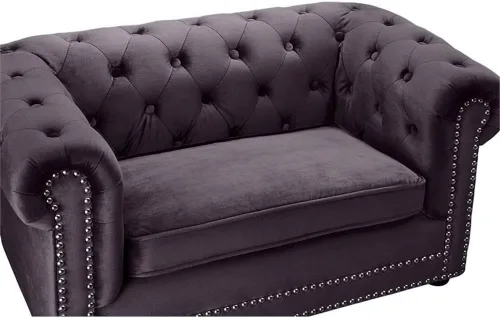 Vista 5 de TOV Furniture The Dachshund Collection - Sofá elevado tapizado de terciopelo hecho a mano para mascotas, color gris