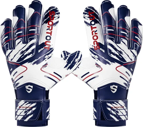 Vista 19 de Sportout Guantes de portero para jóvenes y adultos, agarre fuerte para las paradas más difíciles, con protección en los dedos y látex de 4+3MM