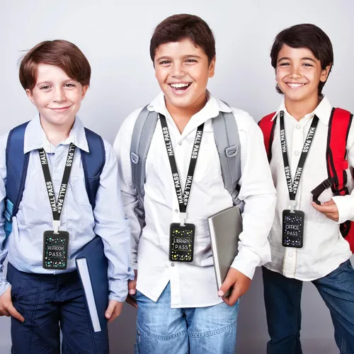 Vista 6 de Tatuo Juego de 16 cordones para pases de pasillo, pases de tarjeta, pases verticales para baño, baño, regalo irrompible para profesores, enfermeras