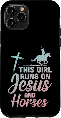 Vista 27 de Funda de regalo para iPhone 16 Girl Runs Jesus Horses Christian Horseback Equestre