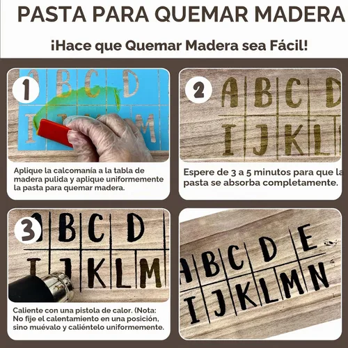 Vista 2 de 1DFAUL Kit de bolígrafo de pasta de quemado de madera, gel de combustión de madera de 4 onzas, kit de marcador de quemadura de madera de doble cara