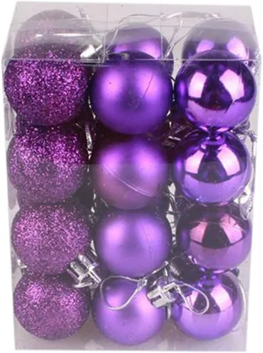 Vista 11 de QueenBox® 24 bolas de Navidad de plástico de 1.18 pulgadas para decoración de árbol de Navidad, vacaciones y fiestas