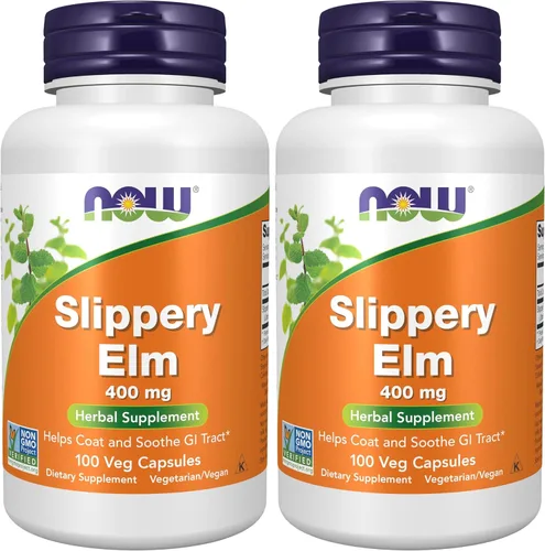 Vista 8 de NOW Supplements, Olmo resbaladizo (Ulmus rubra) 400 mg, Suplemento herbario, 100 cápsulas vegetales