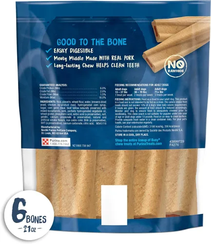 Vista 7 de Purina Busy Bone - Golosinas masticables para perros adultos, originales, bolsa de 6