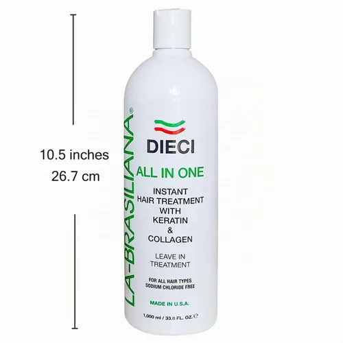 Vista 2 de La-Brasiliana Tratamiento instantáneo todo en uno Dieci para el cabello, 33.8 onzas líquidas