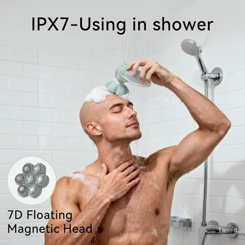 Vista 2 de Afeitadora de peluquería 3 en 1 para hombres, afeitadora de cabeza calva y recortadora de barba, afeitadoras eléctricas para hombre húmedo/seco IPX7