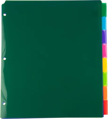 Vista 9 de JAM PAPER Separadores de Índice de Plástico de 5 Pestañas - 9 3/4 x 11 1/2 pulgadas - Multicolor Surtido - 5 Separadores con Pestañas/Paquete