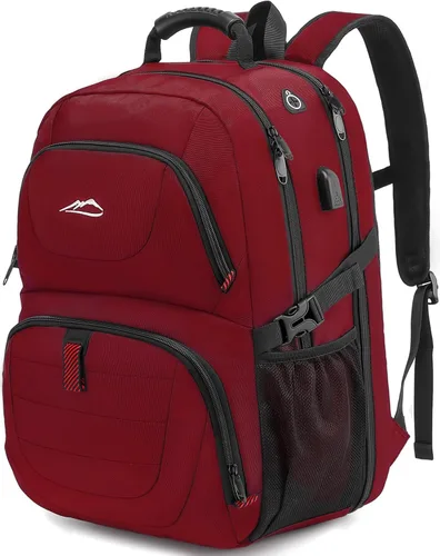 Vista 10 de ProEtrade Mochila de viaje extra grande para portátil, antirrobo, para escuela y negocios, con puerto de carga USB, para portátil de 17 pulgadas