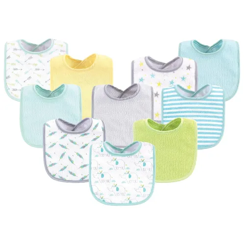 Vista 9 de Luvable Friends Baberos unisex de algodón para bebé, azul, talla única