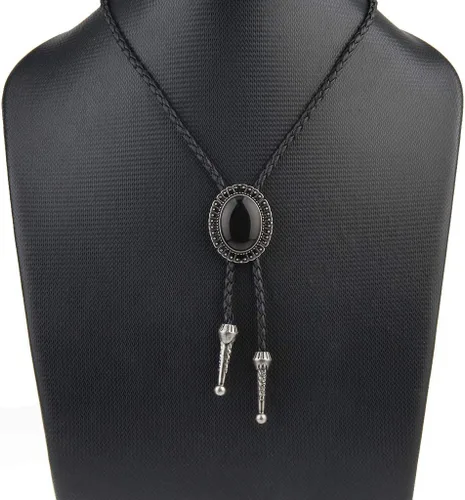 Vista 161 de Jeilwiy Corbata de bolo para hombre, corbata de vaquero occidental, collar de corbata de bolo dorado, corbata de cuero, corbata de Halloween