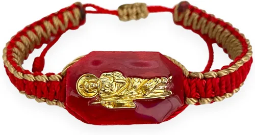 Vista 2 de Saint St Jude - Pulsera ajustable reversible chapada en oro para hombres y mujeres, regalo religioso, Madera, Sin gemas.