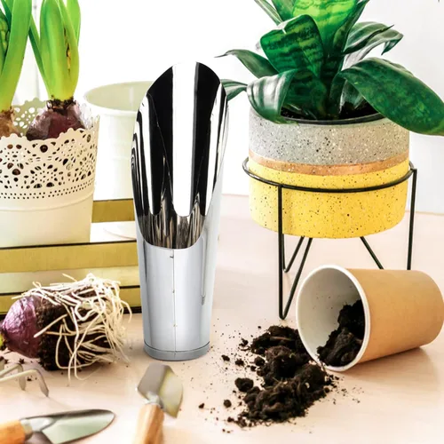 Vista 4 de Yardwe Pala de pala de cubo de acero inoxidable para cultivador interior de jardín para macetas