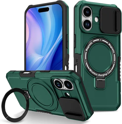 Vista 54 de Funda magnética para iPhone 11, soporte de anillo con ventana corrediza, funda protectora mate a prueba de golpes para iPhone 11 6.1, fundas