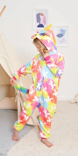 Vista 5 de Pijama de una pieza de unicornio para niños, disfraces de Halloween