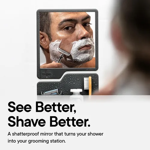 Vista 20 de TOOLETRIES Harvey & Oliver, Shower Organizer & Shaving Mirror - Charcoal