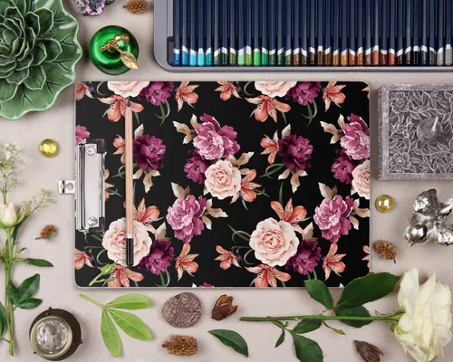 Vista 2 de Portapapeles de oficina con clip de perfil bajo para estudiantes, aula, escuela y oficina, decorativo de WAVEYU Cute, Hardboard, Low Profile Clip