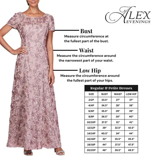 Vista 4 de Alex Evenings Vestido de lentejuelas hasta el té para mujer (Petite y Regular)