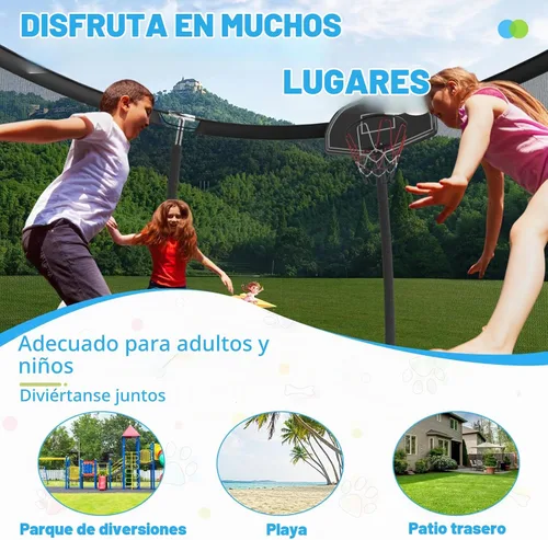 Vista 3 de Trampoline with Net 10FT 12FT 14FT ASTM Approved 500LBS Negro-3