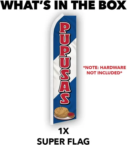Vista 3 de Pupusas Swooper - Bandera publicitaria perfecta para frentes de tiendas, cafeterías, minoristas, tiendas, camiones de comida, eventos, ferias