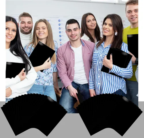 Vista 5 de Seajan Paquete de 100 carpetas con 2 bolsillos laminados brillantes tamaño carta, carpetas de papel a granel con bolsillo para escuela, profesor