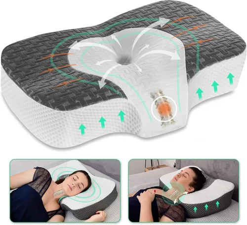 Vista 14 de Elviros HSA/FSA CPAP Almohada para dormir de lado, almohada ajustable para la apnea del sueño Gris oscuro