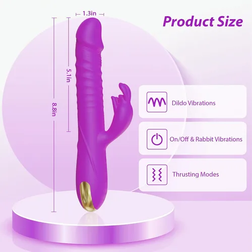 Vista 6 de SUPOLA - Vibradores de consolador con empuje, juguetes sexuales para adultos para mujeres - Juguetes sexuales, consoladores, vibrador de conejo