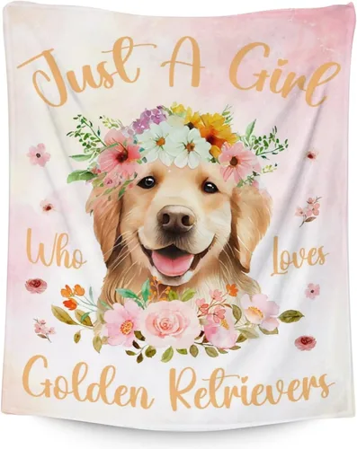 Vista 24 de Golden Retriever - Manta para niñas, tamaño de regazo de 30 x 40 pulgadas, manta de felpa suave y mullida, manta colorida y linda para sala de estar