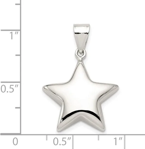 Vista 3 de Colgante de plata de ley con estrella para el día de San Valentín Metal