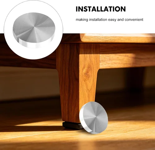Vista 9 de 4 discos circulares de aluminio para mesas de vidrio, almohadillas antideslizantes fáciles de instalar para mesas de oficina de comedor