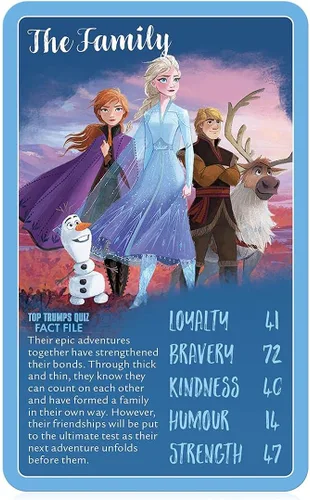 Vista 5 de Top Trumps Disney Frozen 2 - Juego de cartas especiales, visita Arendelle y juega con la reina Elsa, Anna, el rey Agnarr, la reina Iduna y Olaf