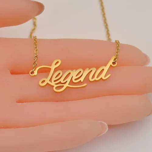 Vista 6 de Collares con etiquetas de nombres para ella, él, amigos y familiares, joyería de recuerdo para relaciones, regalo sentimental