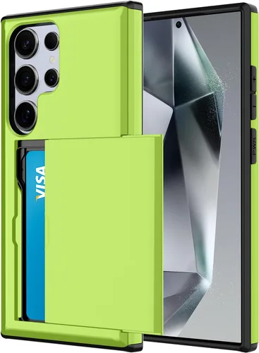 Vista 23 de Funda tipo cartera para Samsung Galaxy S22 con ranura para 2 tarjetas de crédito Funda a prueba de golpes Hybrid Heavy Duty Protection Armor Funda